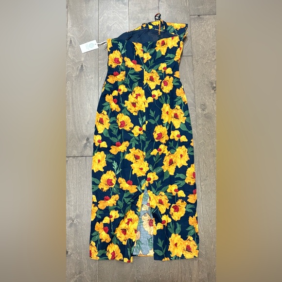 Tuckernuck Hyacinth House Navy & Marigold Floral Ruffle Margot Maxi Dress, Small - Picture 5 of 9